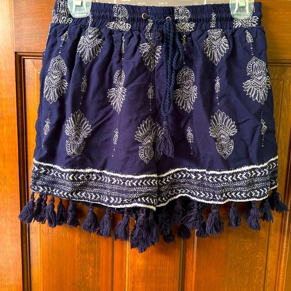 Blue Rain Pants - Pre-loved Boho Tasseled shorts by Blue Rain. Size S. Very cute!!